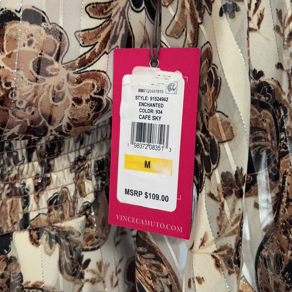 Vince Camuto Enchanted Dress in Cream and Brown - Picture 4 of 4